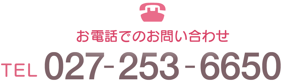 お電話でのお問い合わせ 027-253-6650